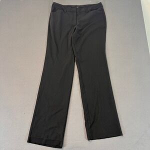 Express Editor Mid Rise Flare Trouser Dress Pants Sz 10 Black Belt Office 34W 32